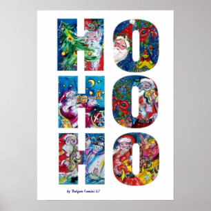 POSTER HO HO PÈRE NOËL MUSICAL NOËL NUIT DE NOËL