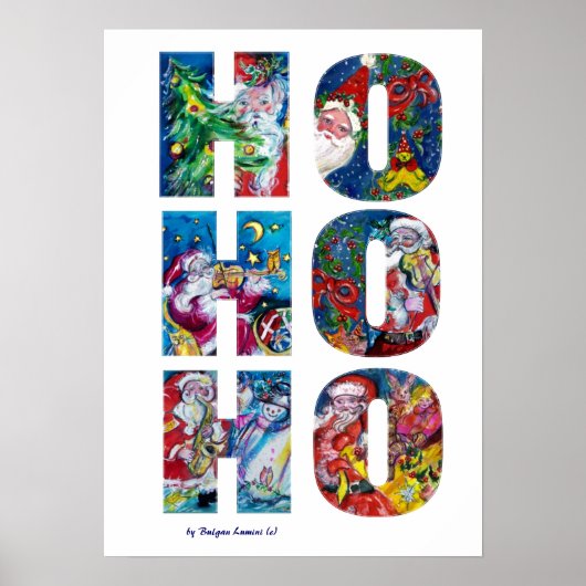 POSTER HO HO PÈRE NOËL MUSICAL NOËL NUIT DE NOËL (Devant)