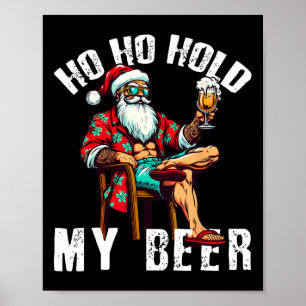 Poster Ho Ho Tenez Ma Bière Père Noël Vintage Noël En Jui