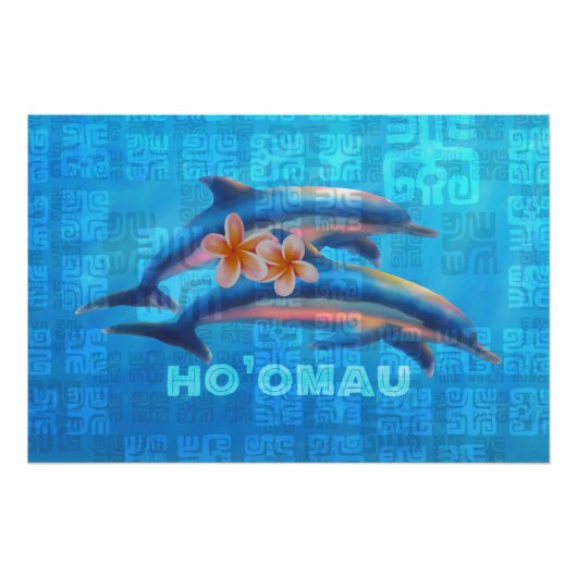 Poster HO’OMAU - Collage primitif des dauphins hawaïens (Devant)