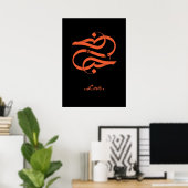 Poster HOB* amour en calligraphie arabe (Bureau à domicile)