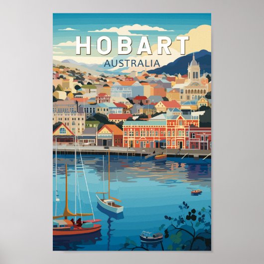 Poster Hobart Australie Travel Art Vintage (Devant)