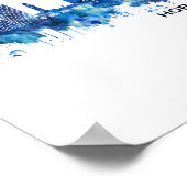 Poster Hoboken New Jersey Skyline Blue (Coin)