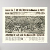 Poster Hoboken, NJ Panoramic Map - 1904 (Devant)