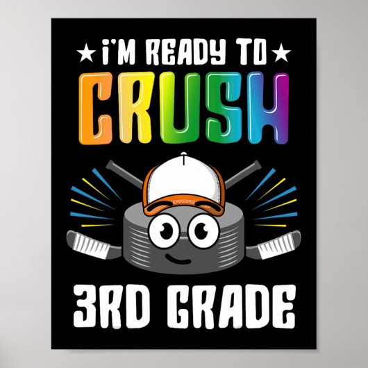 Poster Hockey 3e Année Retour À L'École Garçons Enfants F (Devant)