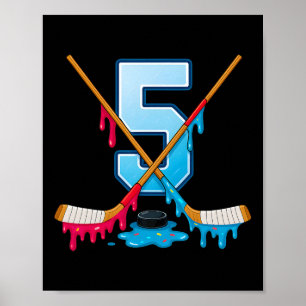 Poster Hockey 5 ans de glace goutte jeunesse 5e anniversa