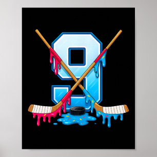 Poster Hockey 9 ans de glace goutte jeunesse 9e anniversa