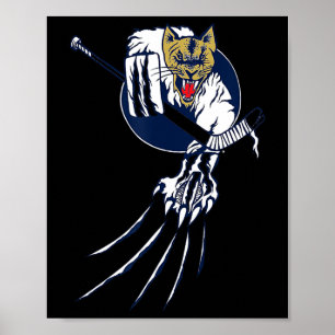 Poster Hockey Cougar Lion Chat Bête de Glace Gardien de b