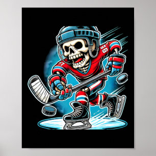 Poster Hockey de squelette d'Halloween