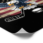 Poster Hockey Drapeau Américain (Coin)