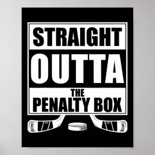 Poster Hockey drôle tout droit sorti du banc des pénalité