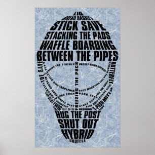 Poster Hockey Goalie Masque Mot Art