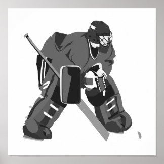 Poster Hockey Grey Goalie