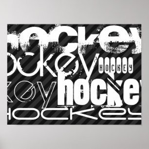 Poster Hockey ; Gris noir et gris foncé
