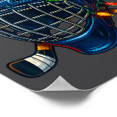 Poster Hockey Helmet Christmas Lights Santa Hat Design Xm (Coin)