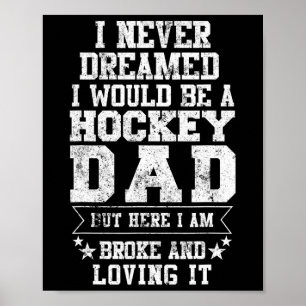 Poster Hockey Papa Fun Fête des pères Tee Dads Cadeau