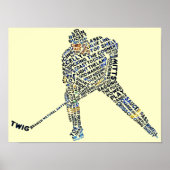 Poster Hockey Player Typography (Devant)
