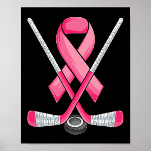 Poster Hockey rose Ruban Brebis Sensibilisation au cancer