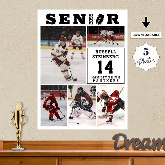 Poster Hockey Senior Night 5 Photo Collage