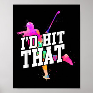 Poster Hockey sur gazon aquarelle je frapperais ça _1