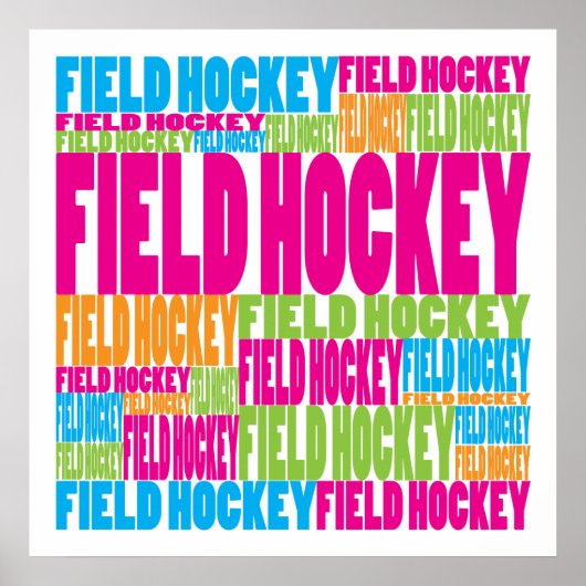 Poster Hockey sur gazon coloré (Devant)