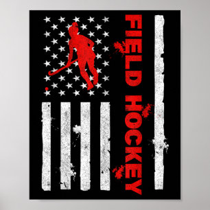 Poster Hockey sur gazon Drapeau américain Défenseur Gardi