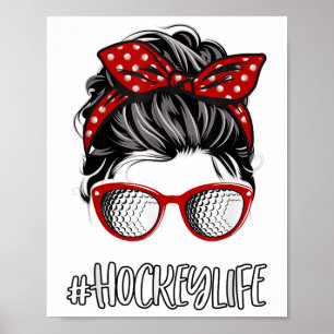 Poster Hockey sur gazon Femmes Fille Joueuse de hockey su
