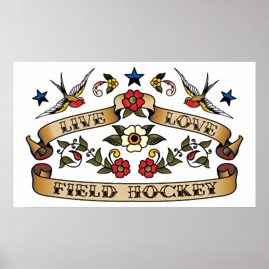 Poster Hockey sur gazon Live Love (Devant)