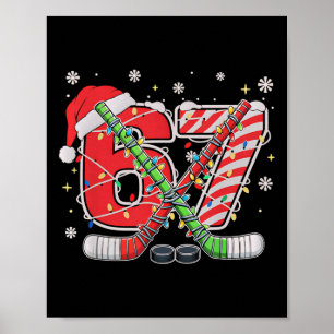 Poster Hockey sur glace 67 Noël Drôle Six Sept Meme