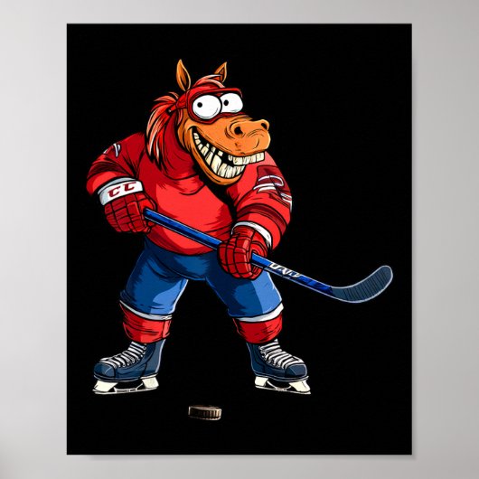 Poster Hockey sur glace à cheval (Devant)