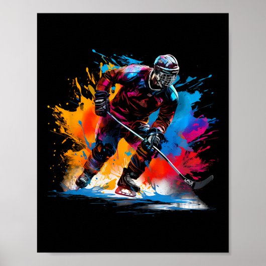 Poster Hockey sur glace coloré (Devant)