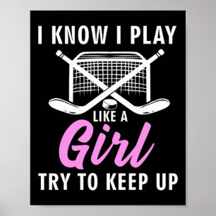 Poster Hockey sur glace cool pour les femmes filles amate