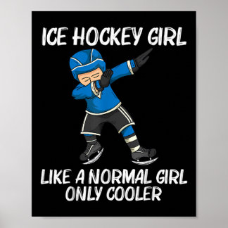 Poster Hockey sur glace drôle pour filles enfants patinoi