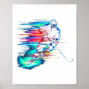 Poster Hockey sur glace dynamique