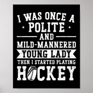 Poster Hockey sur glace Fille Vintage J'étais une fois un