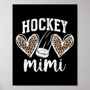 Poster Hockey sur glace Mimi grand-mère coeurs Mimi d'un