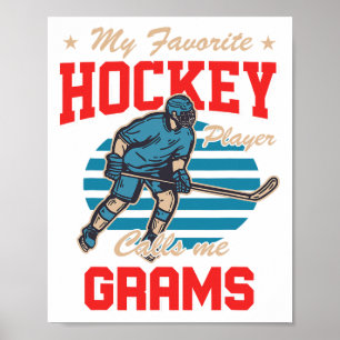 Poster Hockey sur glace Mon joueur de hockey préféré m'ap