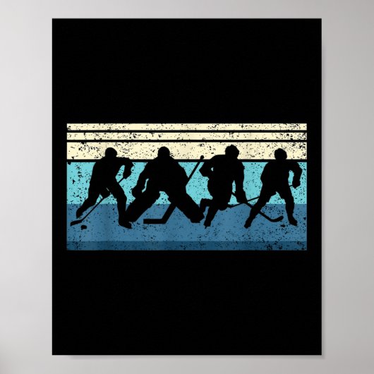 Poster Hockey sur glace noir (Devant)