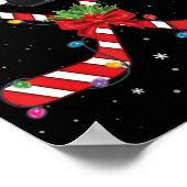 Poster Hockey sur glace Sucre de canne de Noël Hockey (Coin)