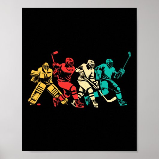 Poster Hockey sur glace vintage (Devant)