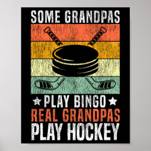 Poster Hockey sur glace Vintage Grand-père Rétro Certains