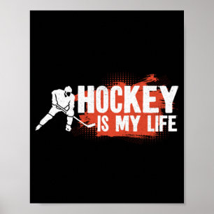 Poster Hockey sur glace Vintage Hockey est ma vie 1