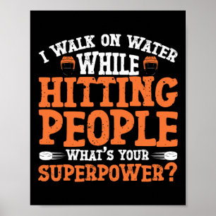 Poster Hockey sur glace Vintage Je marche sur l'eau tout