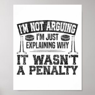 Poster Hockey sur glace Vintage Je ne discute pas, j'expl