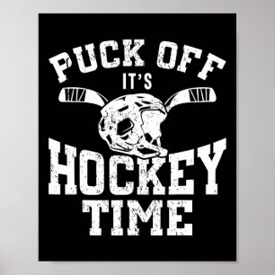 Poster Hockey sur glace Vintage Pun Puck Off C'est l'heur