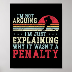 Poster Hockey sur glace Vintage Rétro Je ne discute pas,