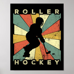 Poster Hockey sur roulettes vintage sport rétro