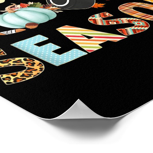 Poster Hockey Tis Saison Citrouille Automne Automne Thank (Coin)