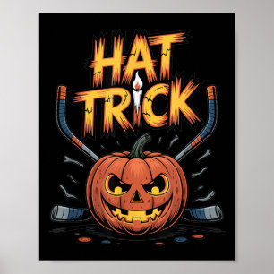 Poster Hockey Trick Halloween Soky Citrouille Hockey sur