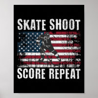 Hockey Usa Drapeau Américain Drôle Quatre Juillet